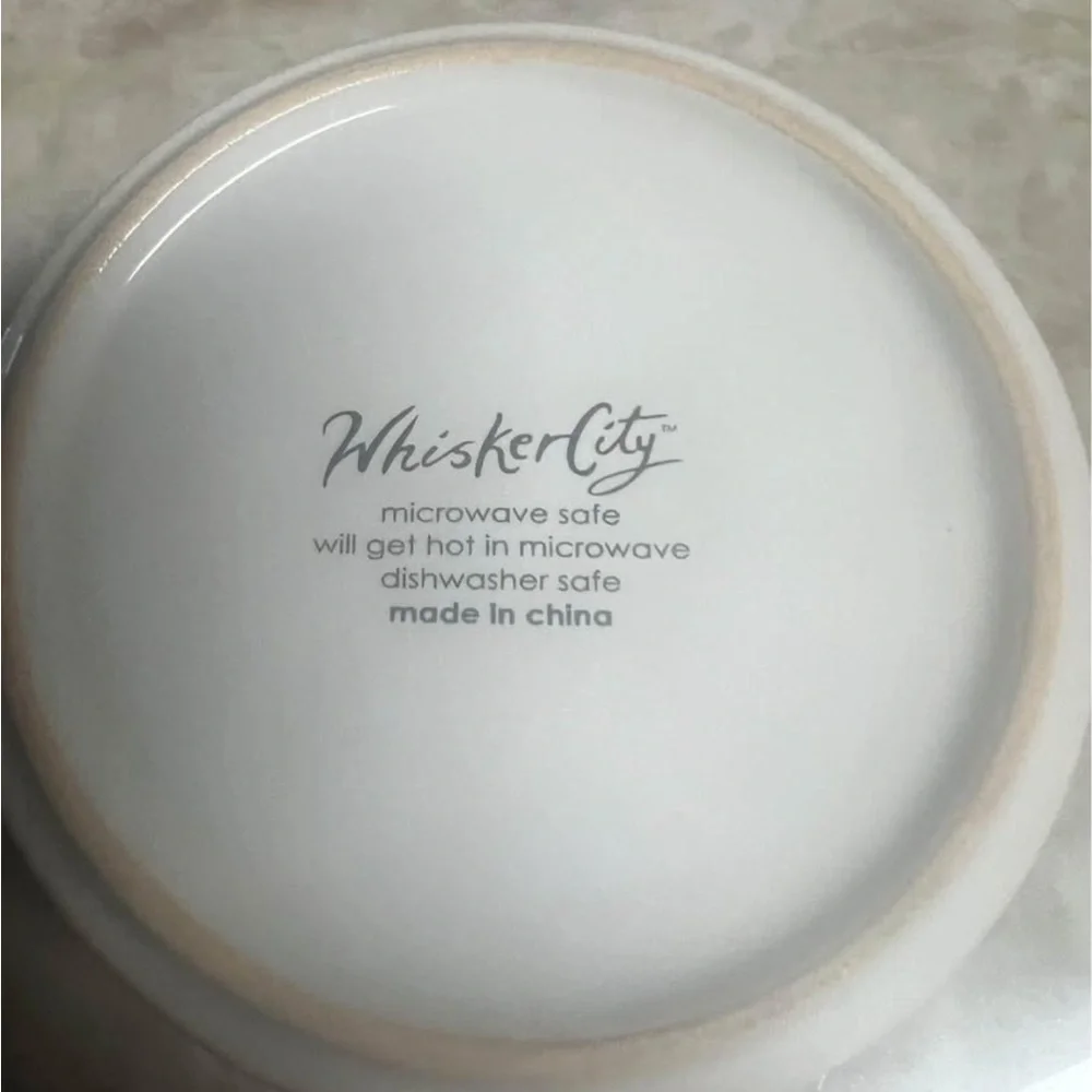White and Pink Cat Bowl